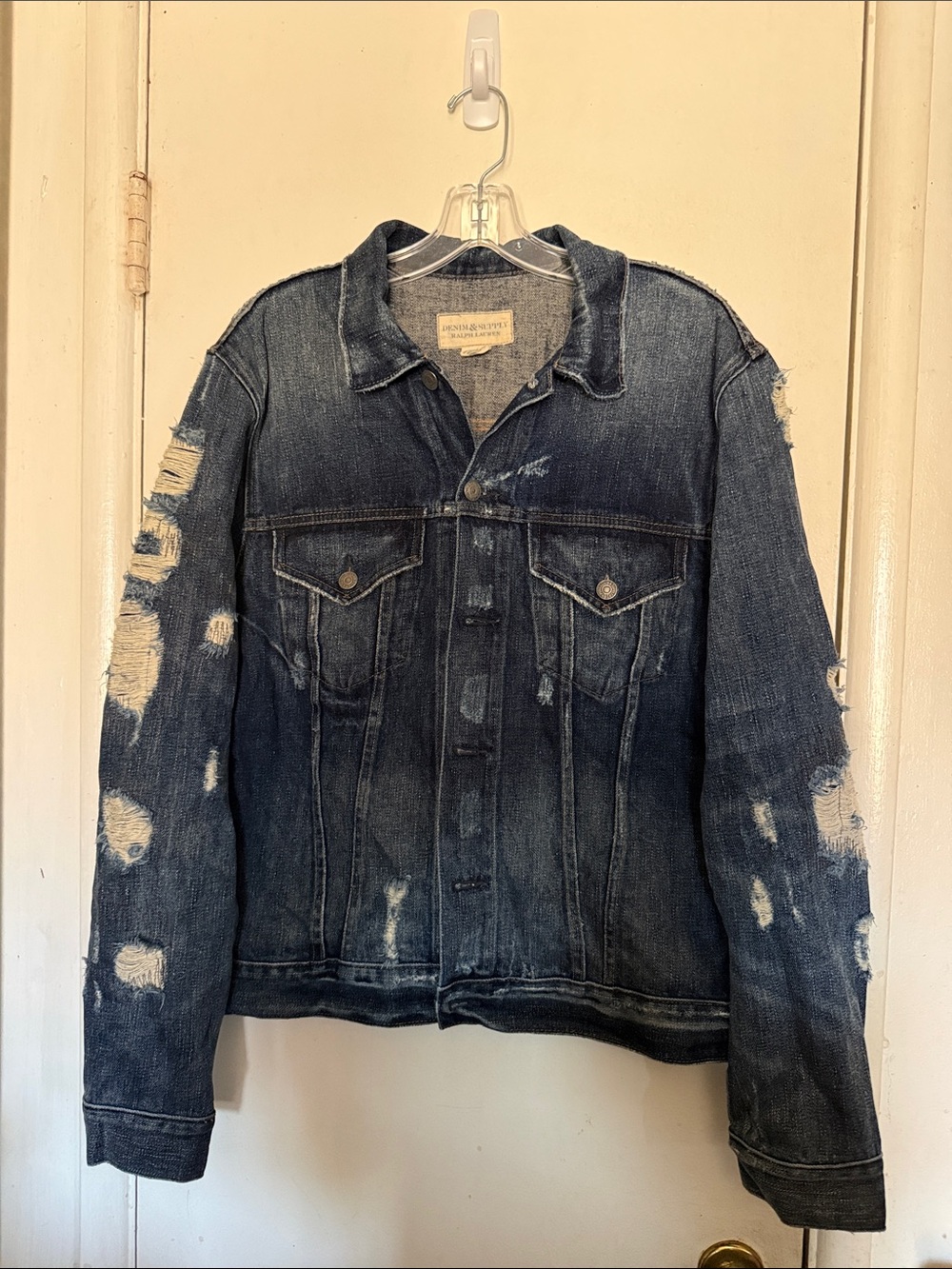 Distressed Ralph Lauren Dark Blue Denim Jacket